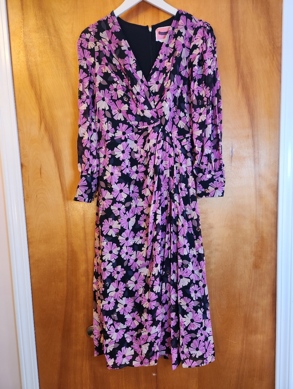 🆕️Kate Spade Women's Wallflower Midi Dress in Pink Silk, Size 2, $450, NWOT